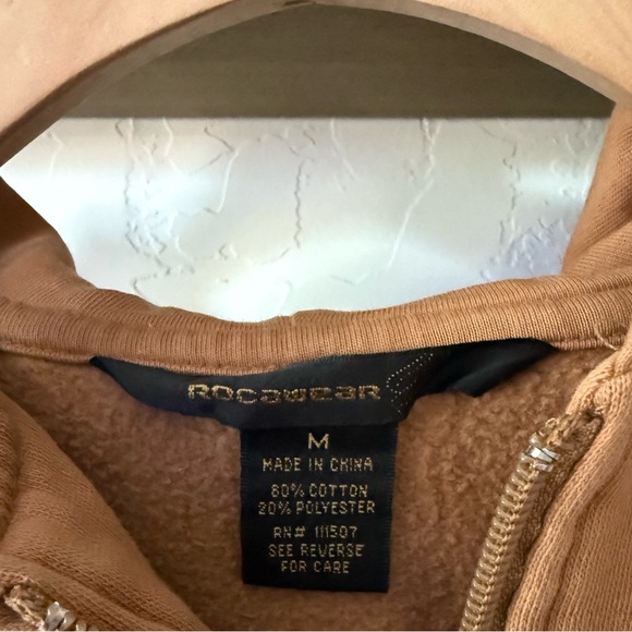 Rocawear|Y2k Tan full zip Hoodie sweater with embellishments/stones “1999 sexy”• - Picture 9 of 13